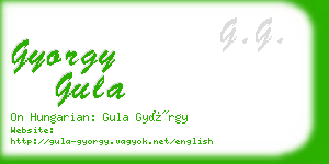 gyorgy gula business card